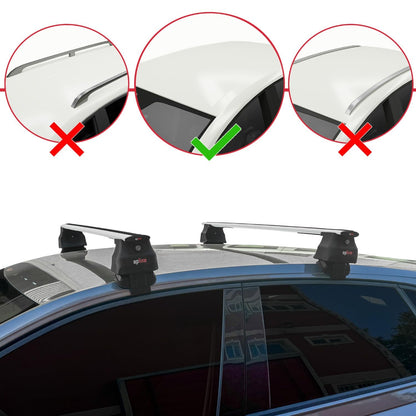 Compatible with Volkswagen Polo 6 (AE1) Post-Facelift 2021-2025 ACE-4 Car Roof Rack Cross Bar Grey Aluminium 2 Bars