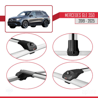 Compatible with Mercedes GLE Class 4 (V167) 2019-2025 ACE-1 Car Roof Rack Cross Bar Grey Aluminium 2 Bars
