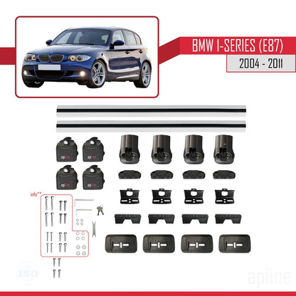 Compatible with BMW 1 Series (E87) 2004-2011 ACE-3 Car Roof Rack Cross Bar Grey Aluminium 2 Bars