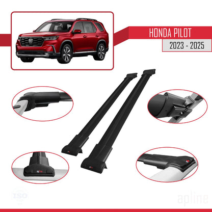 Compatible with Honda Pilot 2023-2025 Fly Model Car Roof Rack Cross Bar Black Aluminium 2 Bars