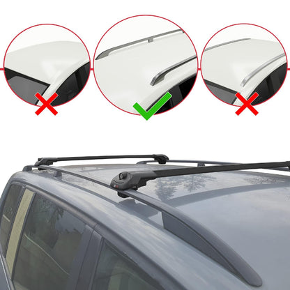 Compatible with Mitsubishi L200 V 2015-2023 ACE-1 Car Roof Rack Cross Bar Black Aluminium 2 Bars