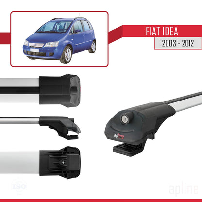 Compatible with Fiat Idea 2003-2012 ACE-1 Car Roof Rack Cross Bar Grey Aluminium 2 Bars