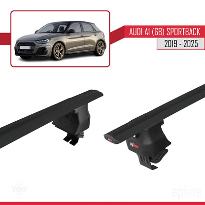 Compatible with Audi A1 (GB) Sportback 2019-2025 ACE-4 Car Roof Rack Cross Bar Black Aluminium 2 Bars