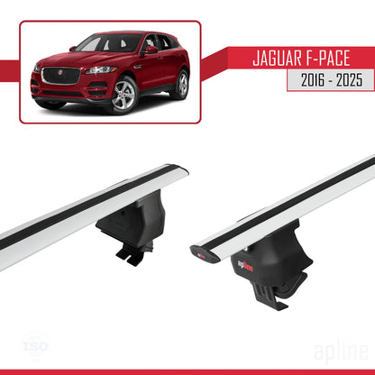 Compatible with Jaguar F-Pace (X761) 2016-2025 ACE-4 Car Roof Rack Cross Bar Grey Aluminium 2 Bars