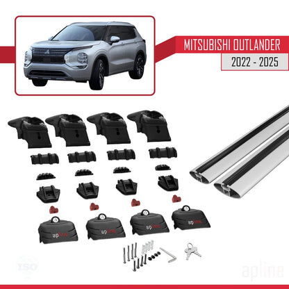 Compatible with Mitsubishi Outlander 2022-2025 ACE-2 Car Roof Rack Cross Bar Grey Aluminium 2 Bars