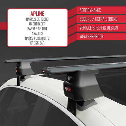 Compatible with Acura ILX (DE1/2/3) 2012-2022 ACE-4 Car Roof Rack Cross Bar Black Aluminium 2 Bars