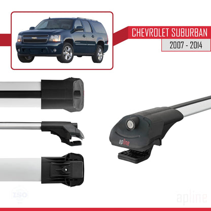 Compatible with Chevrolet Suburban 2007-2014 ACE-1 Car Roof Rack Cross Bar Grey Aluminium 3 Bars
