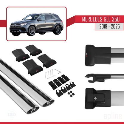 Compatible with Mercedes GLE Class 4 (V167) 2018-2025 Fly Model Car Roof Rack Cross Bar Grey Aluminium 2 Bars