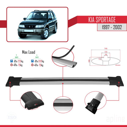 Compatible with Acura TSX Sport Wagon 2011-2014 Fly Model Car Roof Rack Cross Bar Grey Aluminium 3 Bars