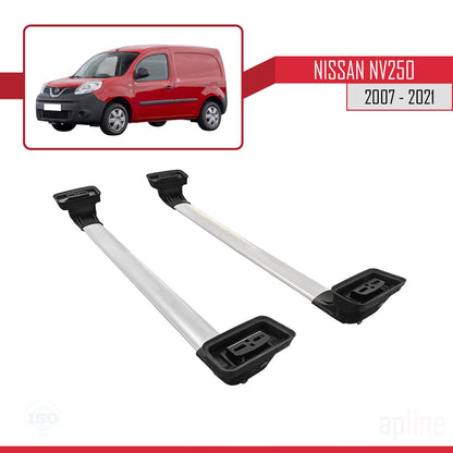 Compatible with Nissan NV250 2007-2021 ACE-3 Car Roof Rack Cross Bar Grey Aluminium 2 Bars