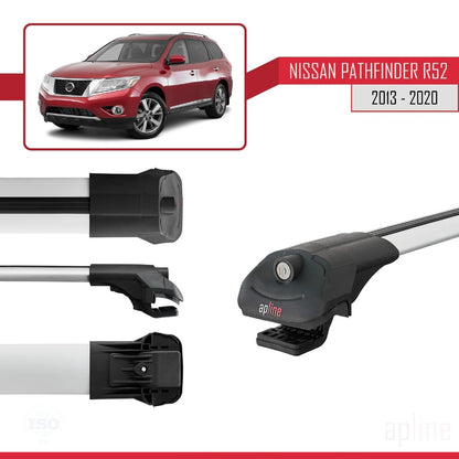 Compatible with Nissan Pathfinder 4 (R52) 2013-2020 ACE-1 Car Roof Rack Cross Bar Grey Aluminium 2 Bars