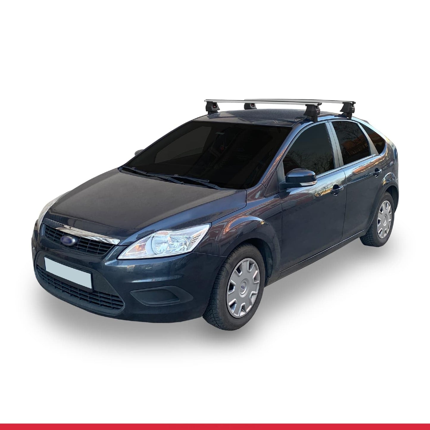 Compatible with Ford Focus 2 (C307) HB 2005-2010 ACE-4 Car Roof Rack Cross Bar Grey Aluminium 2 Bars
