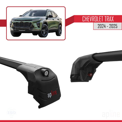 Compatible with Chevrolet Trax 2024-2025 ACE-2 Car Roof Rack Cross Bar Black Aluminium 2 Bars