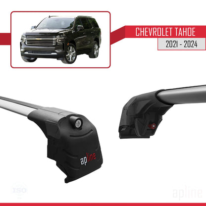 Compatible with Chevrolet Tahoe 2021-2024 ACE-2 Car Roof Rack Cross Bar Grey Aluminium 2 Bars