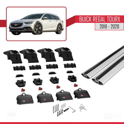 Compatible with Buick Regal TourX 2018-2020 ACE-2 Car Roof Rack Cross Bar Grey Aluminium 2 Bars
