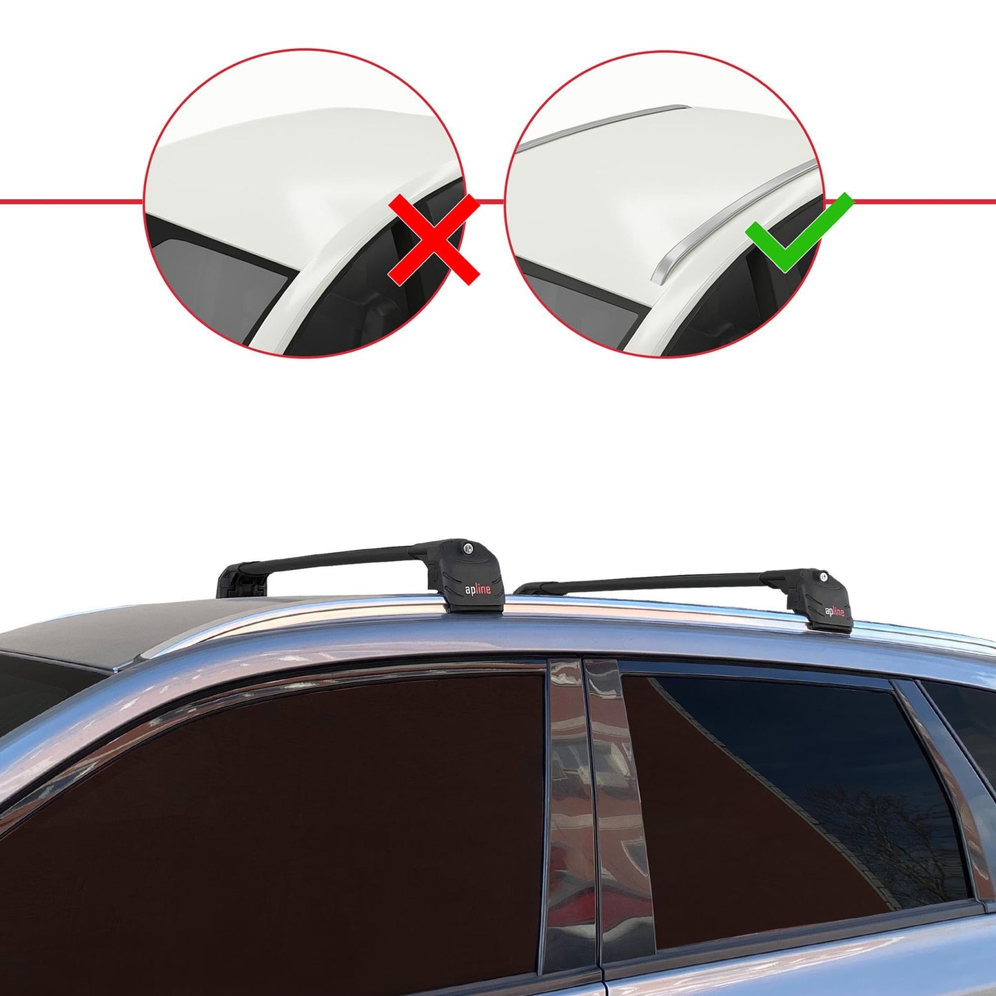 Compatible with Suzuki Vitara/Escudo (LY) 2015-2025 ACE-2 Car Roof Rack Cross Bar Black Aluminium 2 Bars