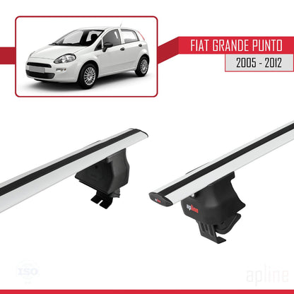 Compatible with Fiat Grande Punto (199) 2005-2012 ACE-4 Car Roof Rack Cross Bar Grey Aluminium 2 Bars