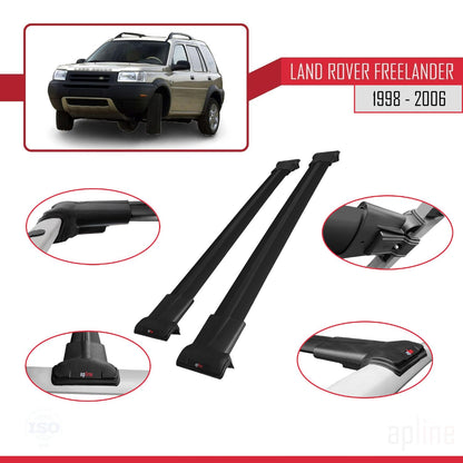 Compatible with Land Rover Freelander (L314) 1998-2006 Fly Model Car Roof Rack Cross Bar Black Aluminium 2 Bars