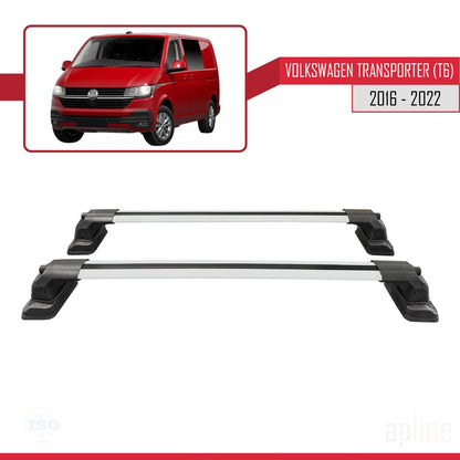 Compatible with Volkswagen Transporter (T6) 2016-2022 ACE-3 Car Roof Rack Cross Bar Grey Aluminium 2 Bars