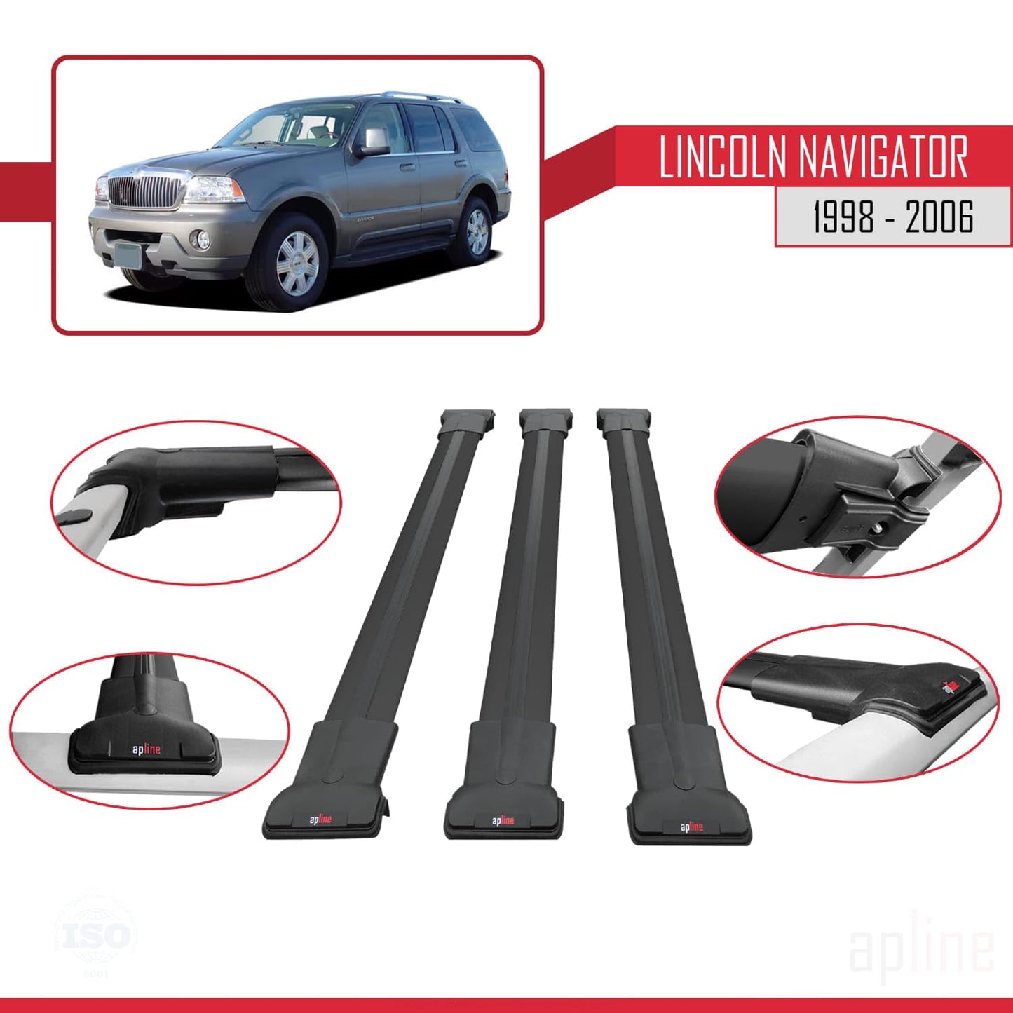 Compatible with Acura TSX Sport Wagon 2011-2014 Fly Model Car Roof Rack Cross Bar Black Aluminium 3 Bars