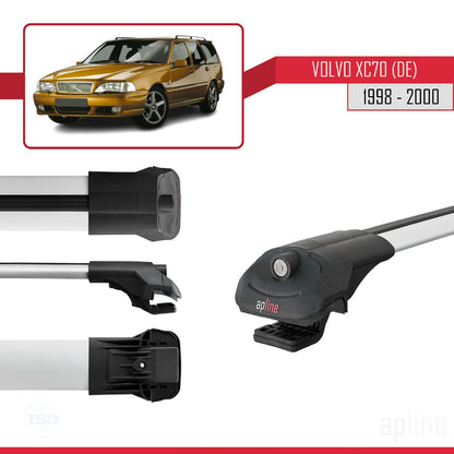 Compatible with Volvo XC70 1998-2000 ACE-1 Car Roof Rack Cross Bar Grey Aluminium 3 Bars