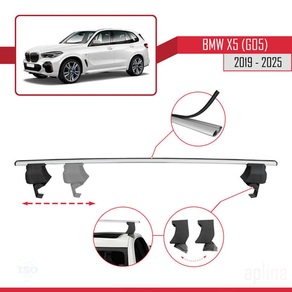 Compatible with BMW X5 (G05) 2019-2025 ACE-4 Car Roof Rack Cross Bar Grey Aluminium 2 Bars