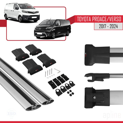 Compatible with Toyota Proace 2017-2025 Fly Model Car Roof Rack Cross Bar Grey Aluminium 2 Bars