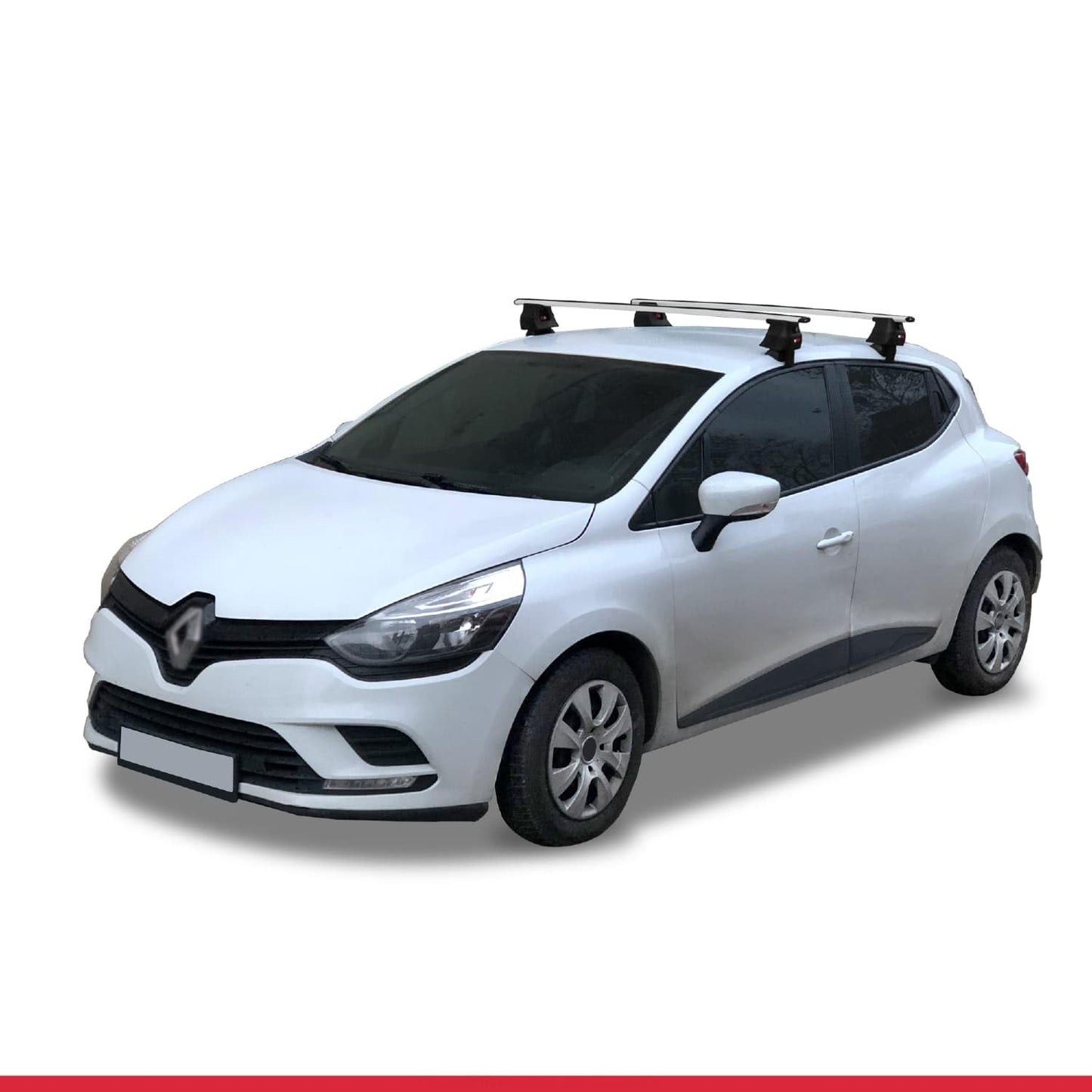 Compatible with Renault Clio 4 2013-2020 ACE-4 Car Roof Rack Cross Bar Grey Aluminium 2 Bars