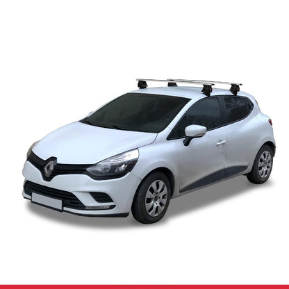 Compatible with Renault Clio 4 2013-2020 ACE-4 Car Roof Rack Cross Bar Grey Aluminium 2 Bars
