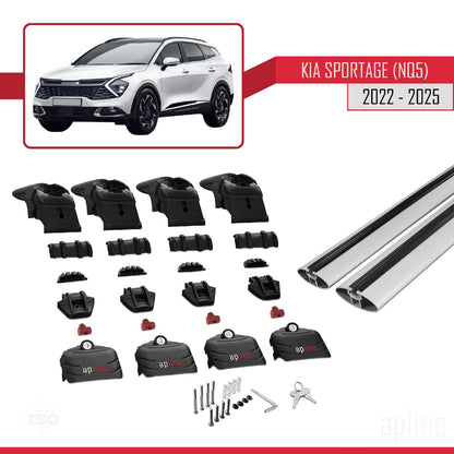 Compatible with Kia Sportage 5 (NQ5) 2022-2025 Non-Sunroof ACE-2 Car Roof Rack Cross Bar Grey Aluminium 2 Bars