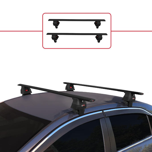 Compatible with Toyota Corolla 11 (E180) 2013-2018 ACE-4 Car Roof Rack Cross Bar Black Aluminium 2 Bars