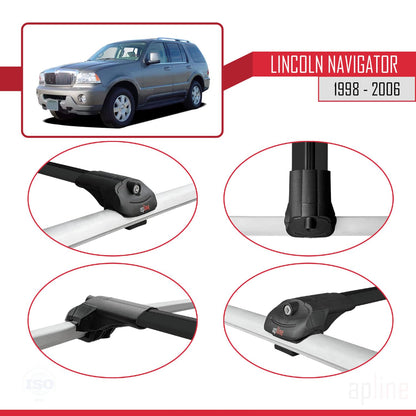 Compatible with Lincoln Navigator 1998-2006 ACE-1 Car Roof Rack Cross Bar Black Aluminium 2 Bars