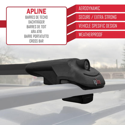 Compatible with Mercedes M Class 2 (W164) 2005-2011 ACE-1 Car Roof Rack Cross Bar Black Aluminium 3 Bars