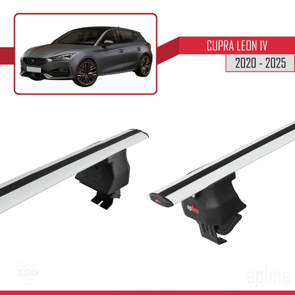 Compatible with Seat/Cupra Leon 4 2020-2025 ACE-4 Car Roof Rack Cross Bar Grey Aluminium 2 Bars