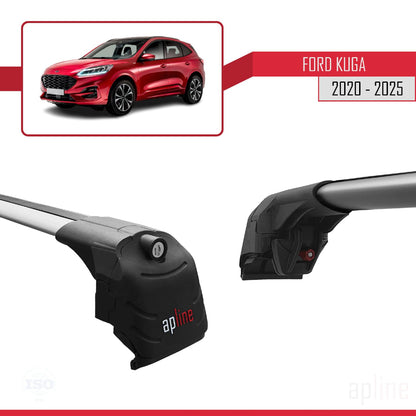 Compatible with Ford Kuga 3 (CX482) 2020-2025 ACE-2 Car Roof Rack Cross Bar Grey Aluminium 2 Bars