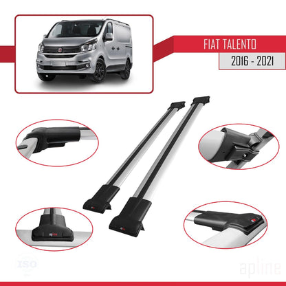 Compatible with Fiat Talento 2016-2021 Fly Model Car Roof Rack Cross Bar Grey Aluminium 2 Bars