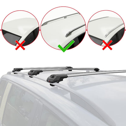Compatible with GMC Terrain Denali 2018-2024 ACE-1 Car Roof Rack Cross Bar Grey Aluminium 3 Bars
