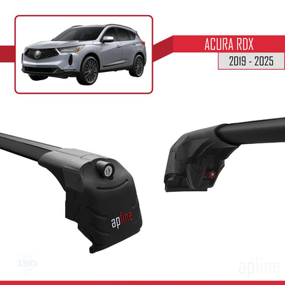 Compatible with Acura RDX 2019-2025 ACE-2 Car Roof Rack Cross Bar Black Aluminium 2 Bars