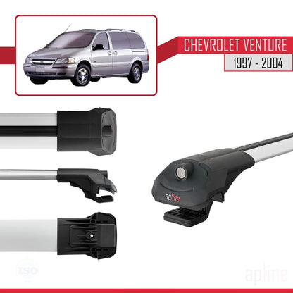 Compatible with Chevrolet Venture 1997-2004 ACE-1 Car Roof Rack Cross Bar Grey Aluminium 4 Bars