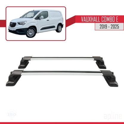 Compatible with Vauxhall Combo E 2019-2025 ACE-3 Car Roof Rack Cross Bar Grey Aluminium 2 Bars