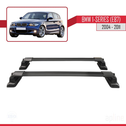 Compatible with BMW 1 Series (E87) 2004-2011 ACE-3 Car Roof Rack Cross Bar Black Aluminium 2 Bars