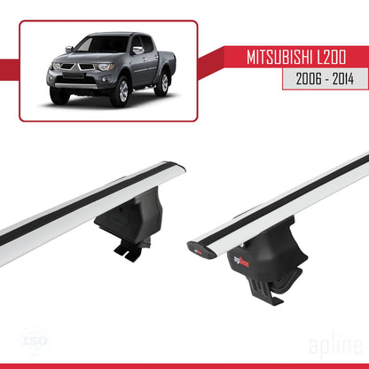 Compatible with Mitsubishi L200 IV 2006-2014 ACE-4 Car Roof Rack Cross Bar Grey Aluminium 2 Bars
