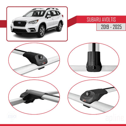 Compatible with Subaru Evoltis 2019-2025 ACE-1 Car Roof Rack Cross Bar Grey Aluminium 3 Bars