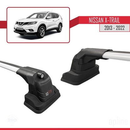 Compatible with Nissan X-Trail 2013-2022 ACE-3 Car Roof Rack Cross Bar Grey Aluminium 2 Bars