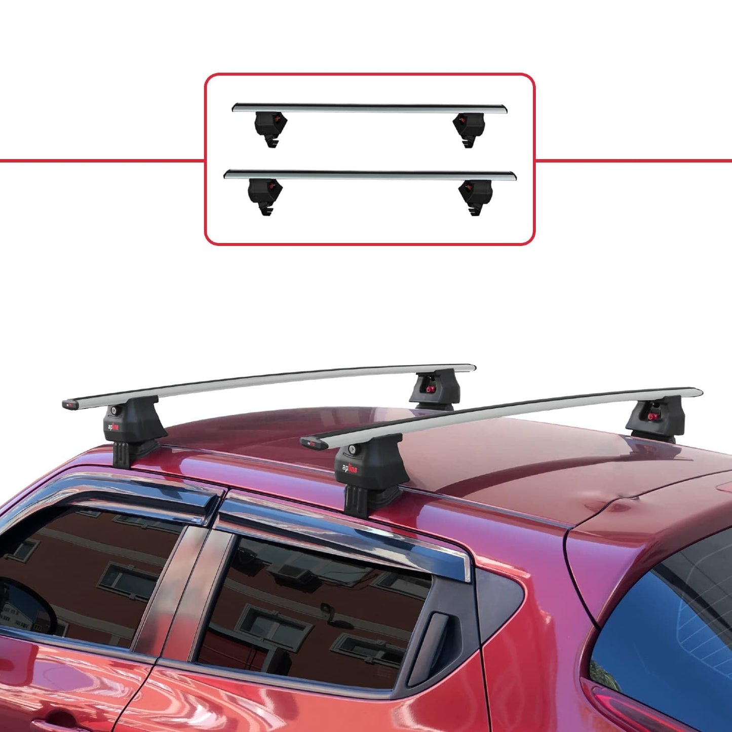 Compatible with Nissan Juke (F15) 2010-2019 ACE-4 Car Roof Rack Cross Bar Grey Aluminium 2 Bars