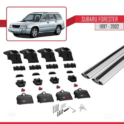 Compatible with Subaru Forester (SF) 1997-2002 ACE-2 Car Roof Rack Cross Bar Grey Aluminium 2 Bars