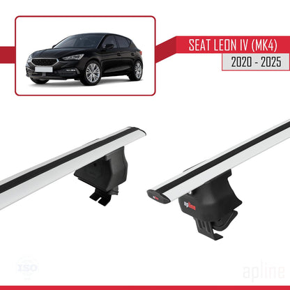 Compatible with Seat/Cupra Leon 4 2020-2025 ACE-4 Car Roof Rack Cross Bar Grey Aluminium 2 Bars