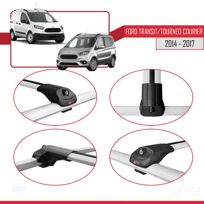 Compatible with Ford Transit/Tourneo Courier Pre-Facelift 2014-2017 ACE-1 Car Roof Rack Cross Bar Grey Aluminium 3 Bars