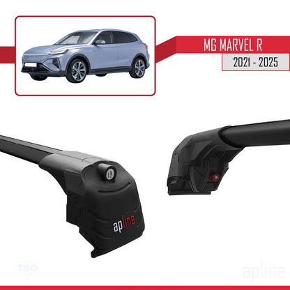 Compatible with MG Marvel R 2021-2025 ACE-2 Car Roof Rack Cross Bar Black Aluminium 2 Bars