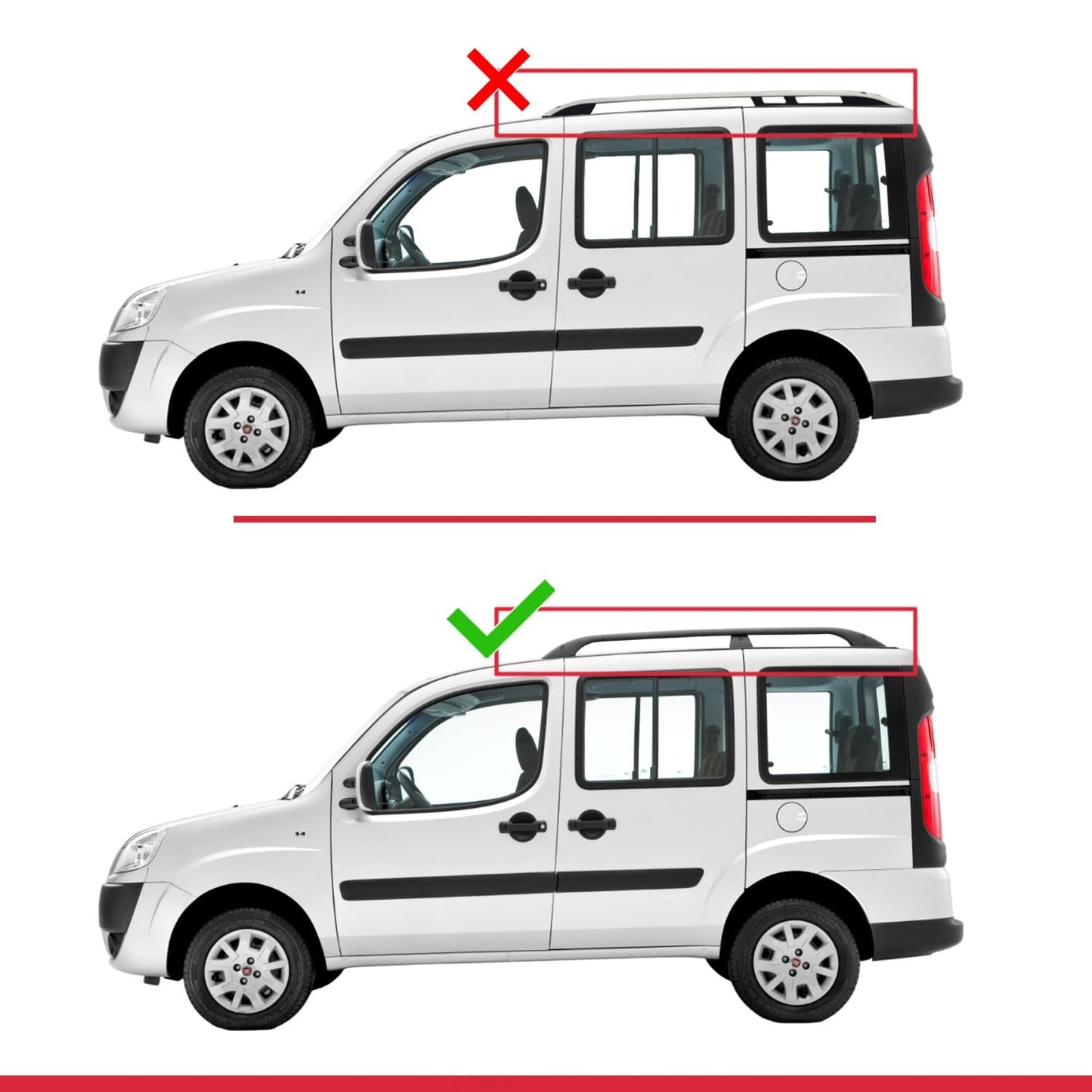 Compatible with Fiat Doblo 2000-2009 Fly Model Car Roof Rack Cross Bar Grey Aluminium 2 Bars
